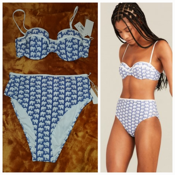 Roller Rabbit High-waisted Hathi bottoms & bandeau top - Picture 1 of 7